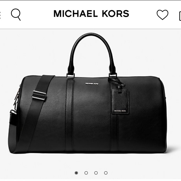 Michael Kors Cooper Faux Leather Black Duffel Bag With Silver Accents